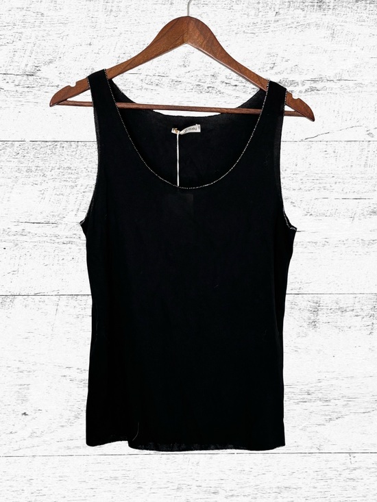 M Made In Italy Tops - Classic Black Scoop Neck Tank Top